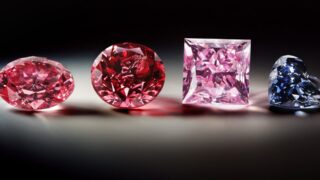 Coloured diamonds from the Argyle diamond mine. Image: Murray Rayner, Rio Tinto